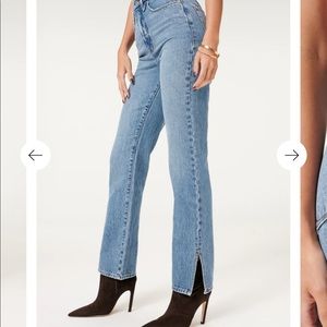 Good American jeans, “good boy” style, size 4. Worn once. Brand new condition.